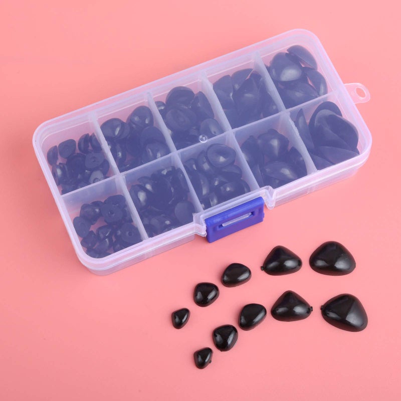 Yetaha 150PCS Plastic Nose, 5 Sizes Craft Triangle Nose for Stuffed Animals Doll Animal Plush Toys Bear Dog Puppet DIY Making, Black - Image 5